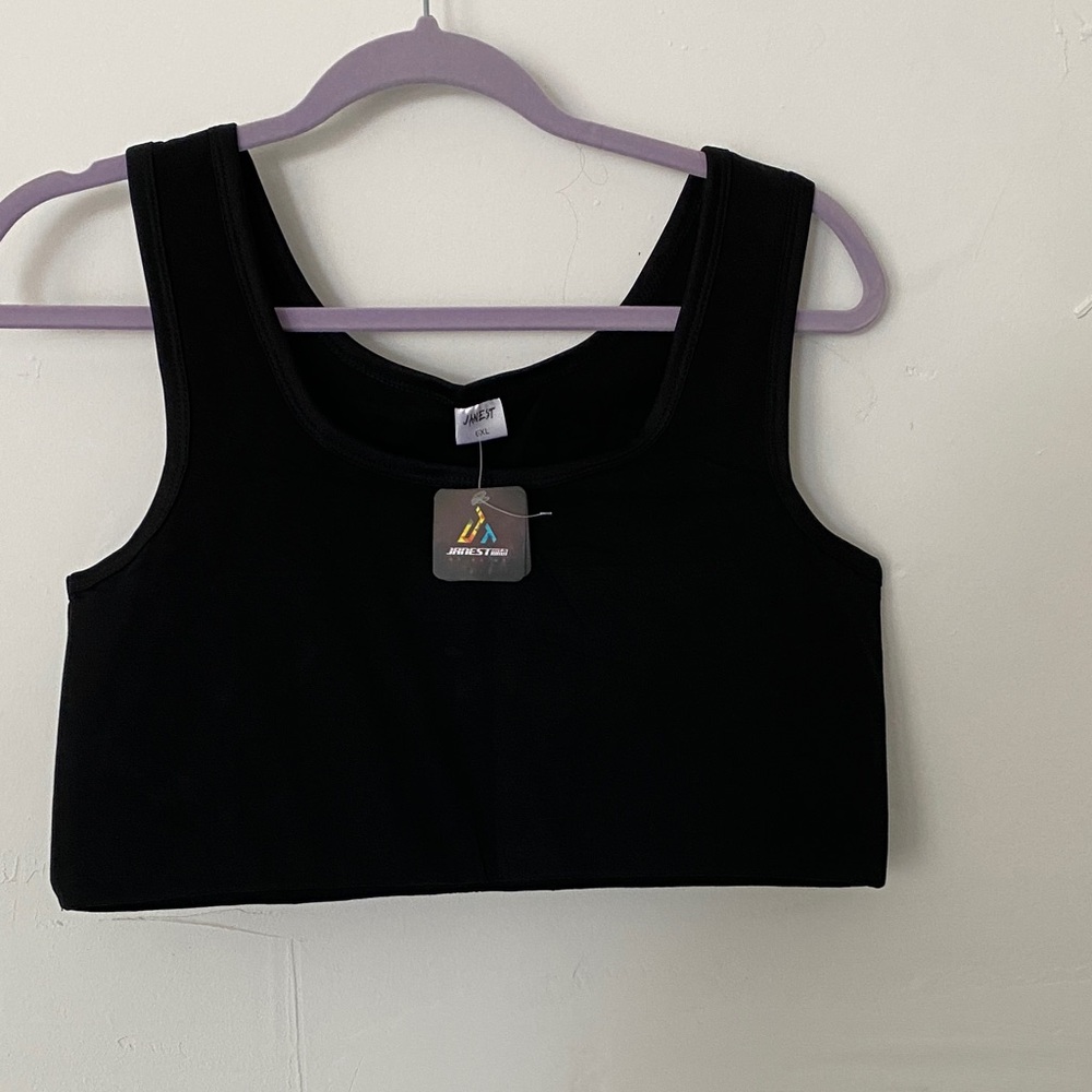 Janest Black Chest Binder Tank Top Tomboy FTM Trans Compression Vest Breathabl